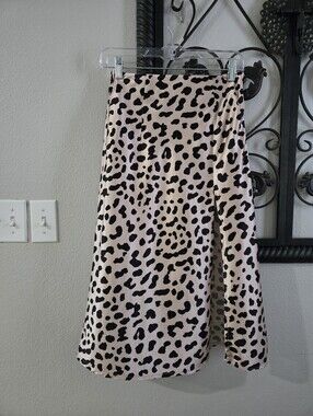 Princess Polly Satin Animal Print High Slit Skirt